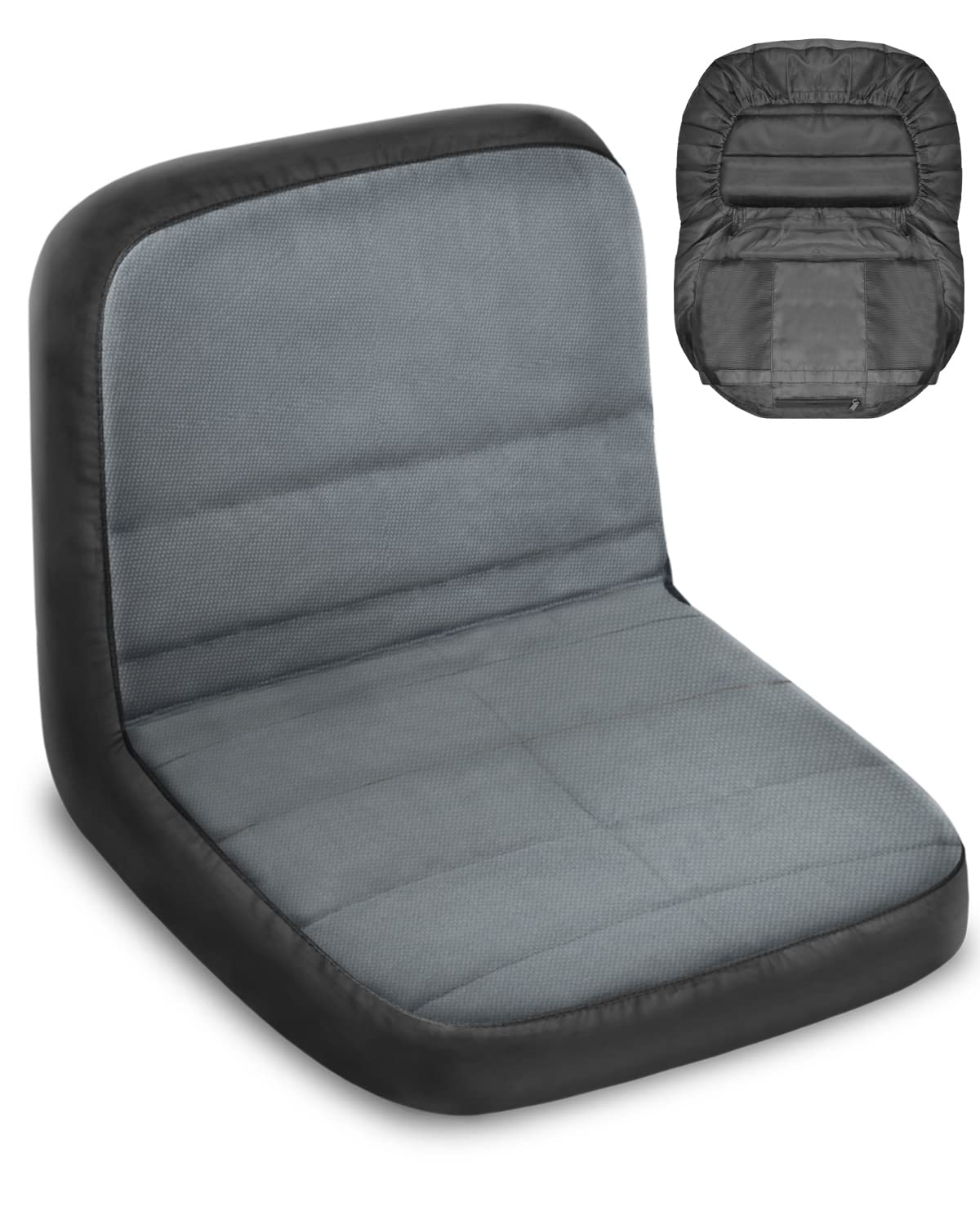PACETAP riding mower seat cover showing compatibility with John Deere and other brands for riding mowers