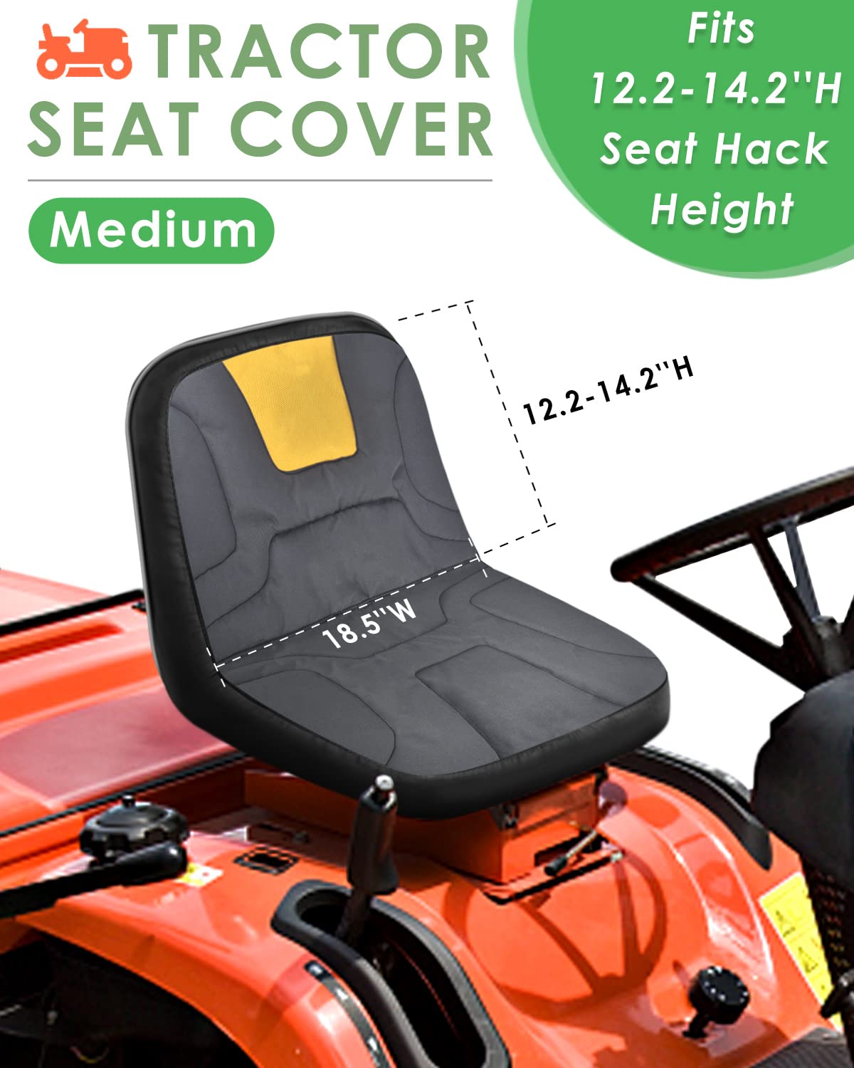 PACETAP seat cover waterproof material protecting tractor seat in rain.