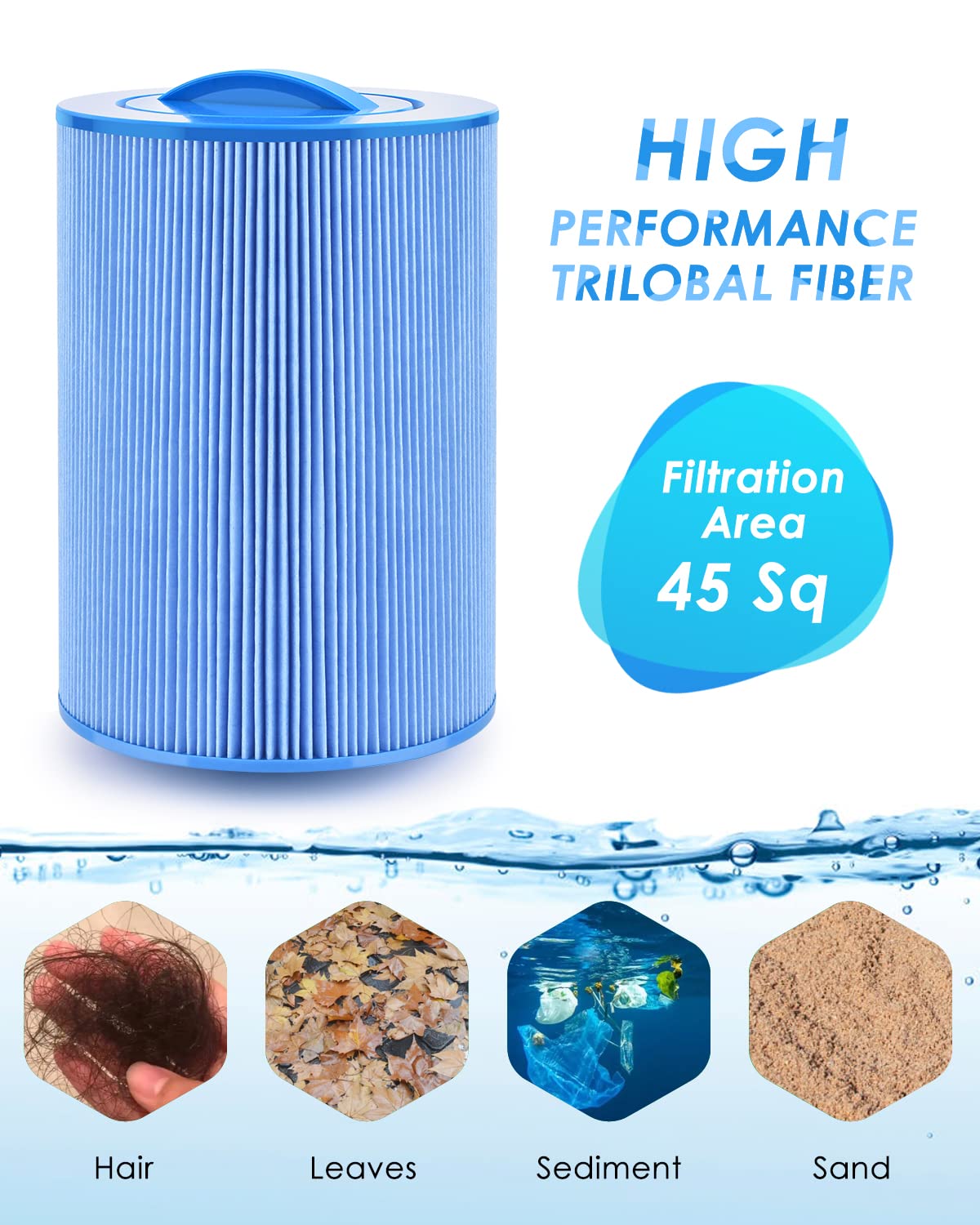 PACETAP spa filter is easy to clean with a quick rinse.
