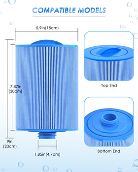 PACETAP spa filter features 1-1/2 in SAE bottom thread and round top handle.
