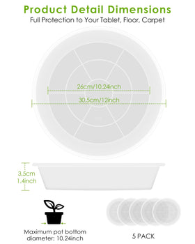 PACETAP thickened PP plant saucer offers durable support for heavier pots
