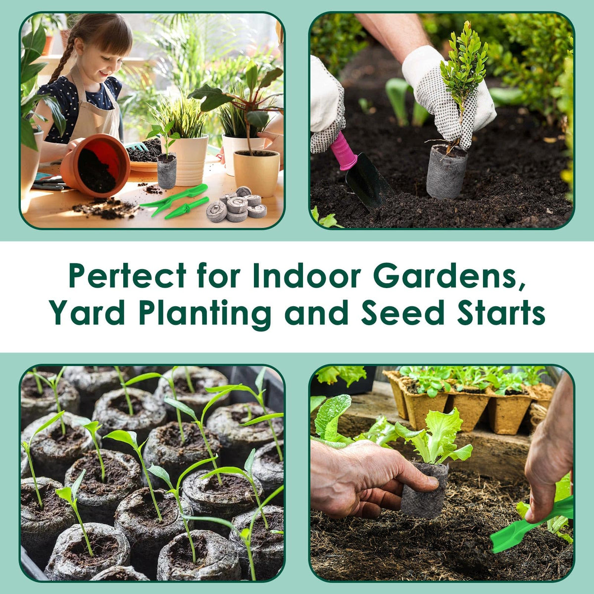 PACETAP peat pellets support herbs, vegetables, and flowers in gardens.