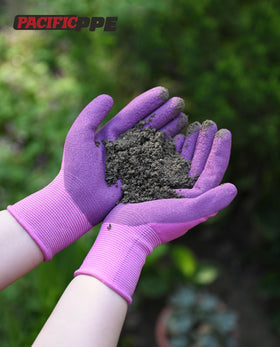 PACIFIC PPE gardening gloves with long cuffs protect wrists from dirt.