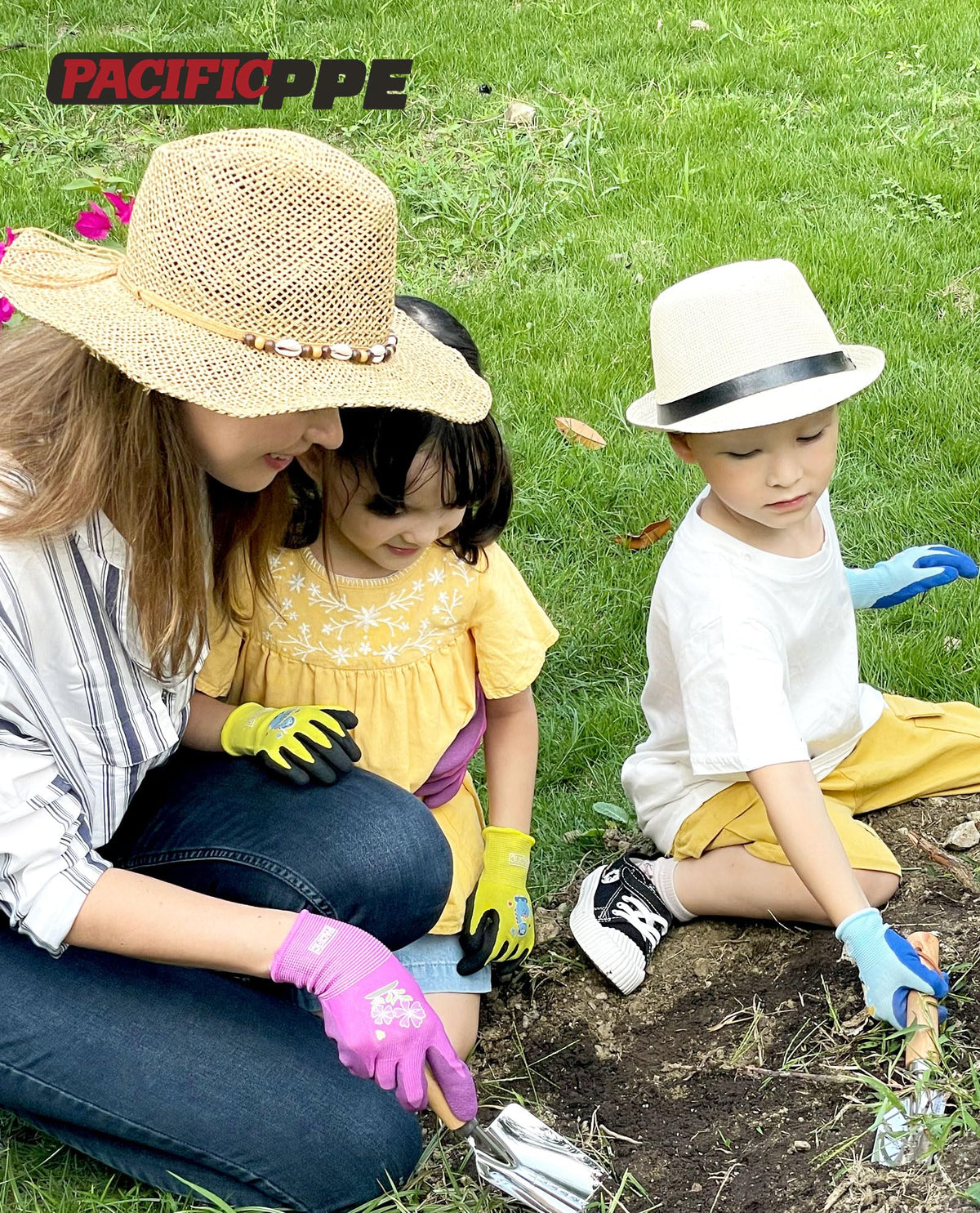 Pacific PPE kids gardening gloves washable machine washable for long use.