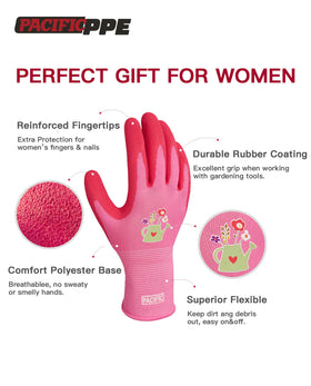 PACIFIC PPE ladies yard gloves with bright color cuffs for easy locating