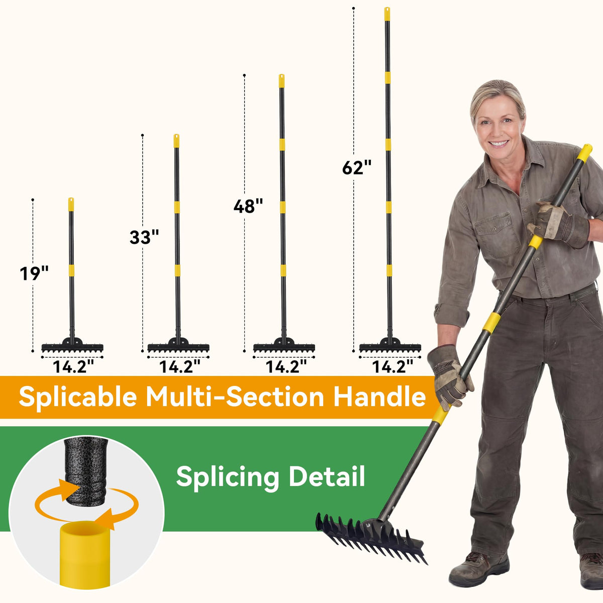PadPure garden rake 3D coating protects against rust and provides a firm grip