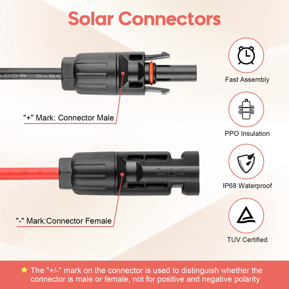 PAEKQ 10AWG extension cable in use with a portable solar generator for minimal loss.