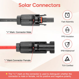 PAEKQ 10AWG extension cable in use with a portable solar generator for minimal loss.