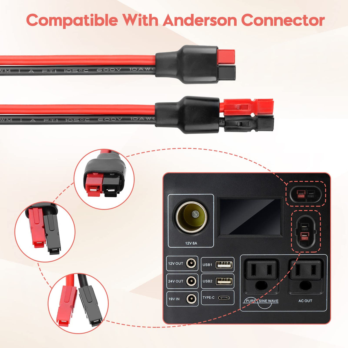 PAEKQ red positive and black negative wires emphasize correct polarity during hookup.