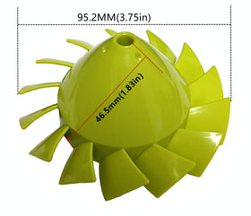 Palart plastic blade provides safe, durable airflow for cordless use.