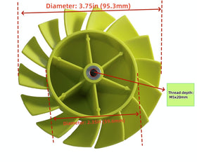 Palart blower fan for Ryobi P21081 compatibility ensures consistent cooling during use.