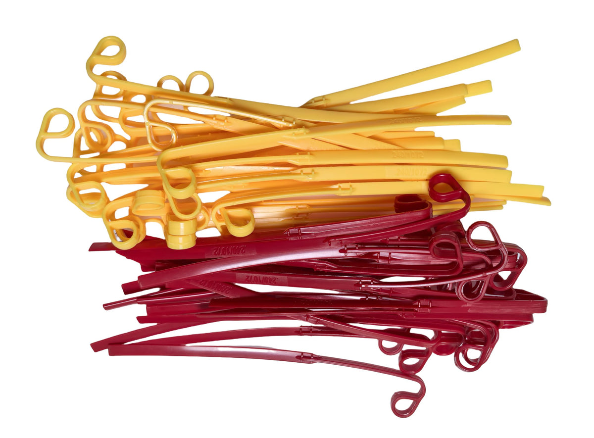 Palart blades with red and yellow swaths improve visibility during trimming.