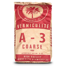 Palmetto vermiculite coarse A-3 bag close-up shows light, airy texture ideal for soil aeration.