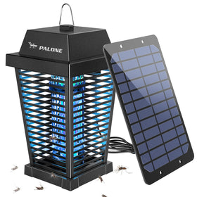 PALONE Solar Bug Zapper in action outdoors attracting insects with a safe grid.