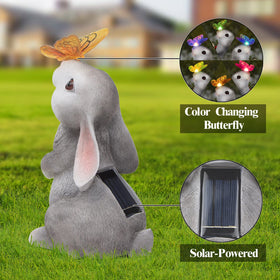 PaLuQiYa bunny statue featuring deep eyes and long ears for lifelike appeal.