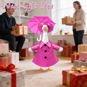 Paluqiya goose outfit on 17-23 inch goose statue, easy dressing for outdoor decor.