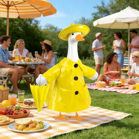 PaLuQiYa yellow hat provides a snug fit for 23-inch statues.