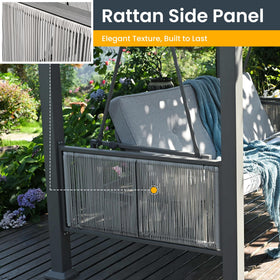 Pamapic PE rattan armrests add elegant durability to the chair.