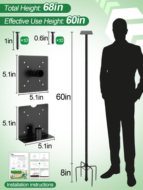 PAMASE 5-prong base anchors securely into soil for stable birdwatching