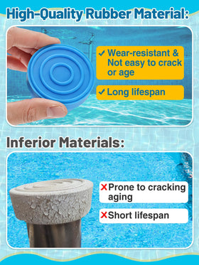 PAMASE blue rubber end caps install on 1.9-inch ladders.