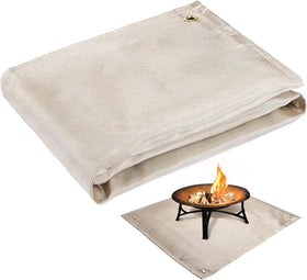 PAMASE Fire Pit Mat under-deck protects surfaces from heat and burns.