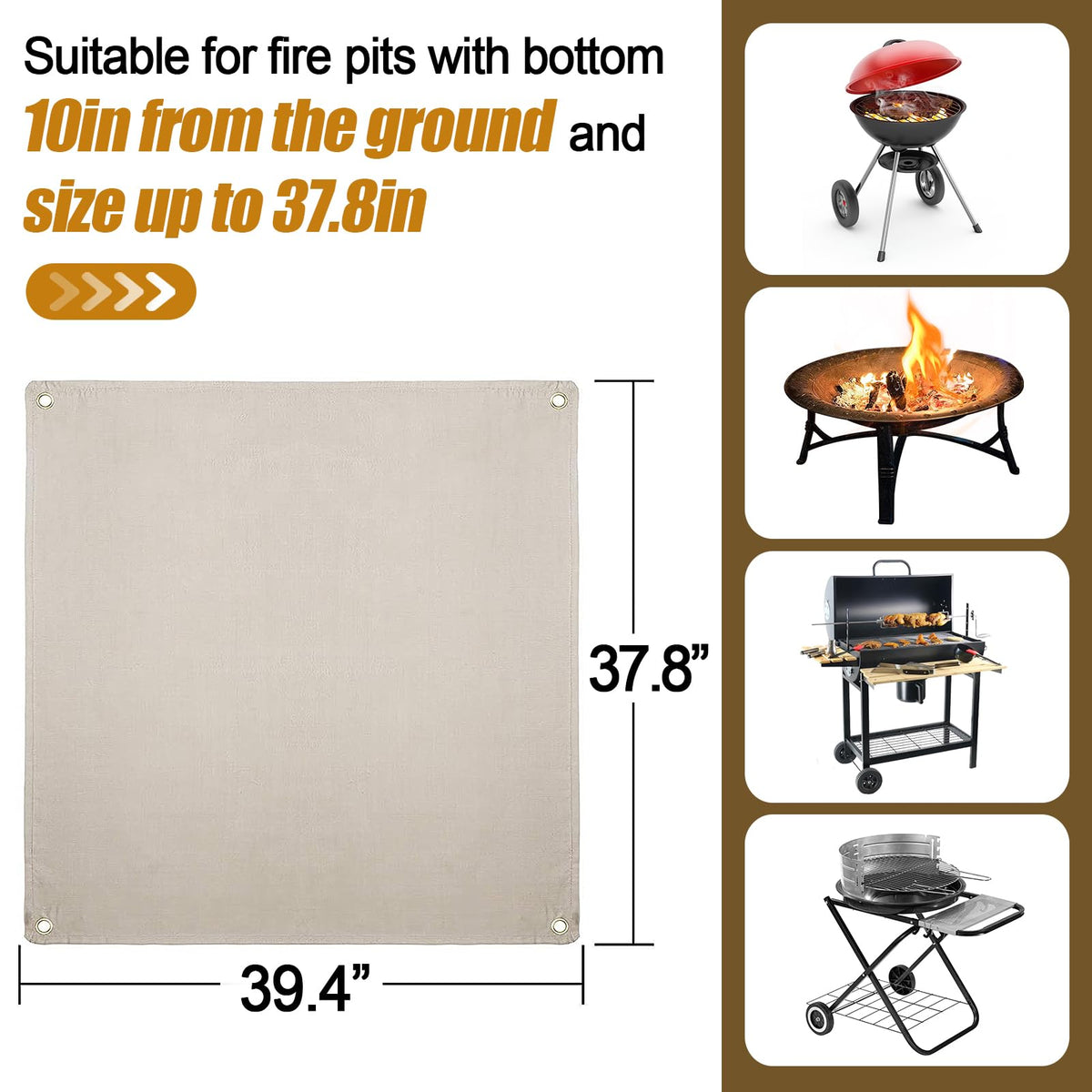 PAMASE Fire Pit Mat is washable and reusable for easy cleanup.