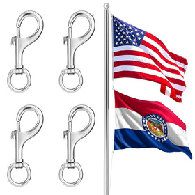 PAMASE flag clips 4pc, durable outdoor display for two flags.