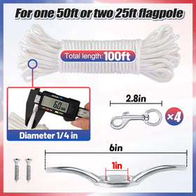 PAMASE flag rope cleat hook secures winding and adjustments