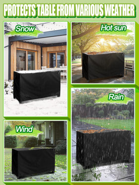 PAMASE cover keeps the outdoor prep space clean and dry.