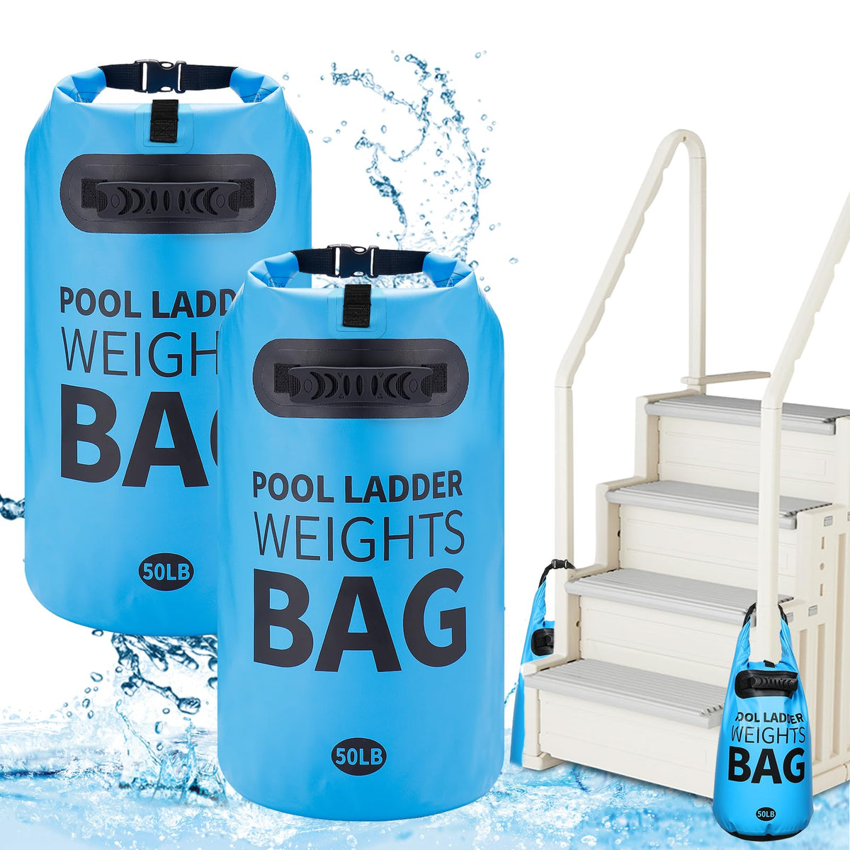 Pamase heavy-duty pool ladder weights securely anchor above-ground stairs to prevent wobble.