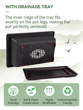 PAMASE humidity tray catches runoff, keeping your workspace clean.