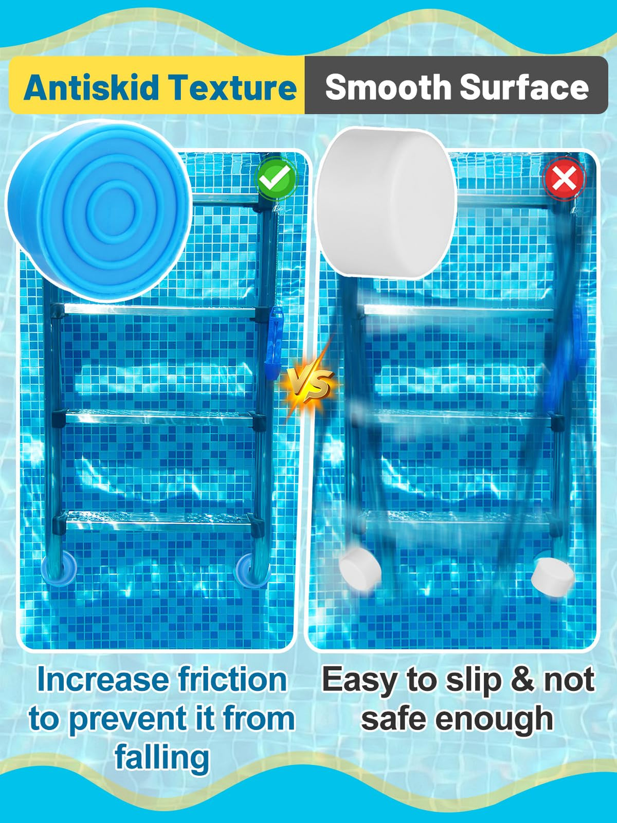 PAMASE bumper cushions ladder ends from pool walls.