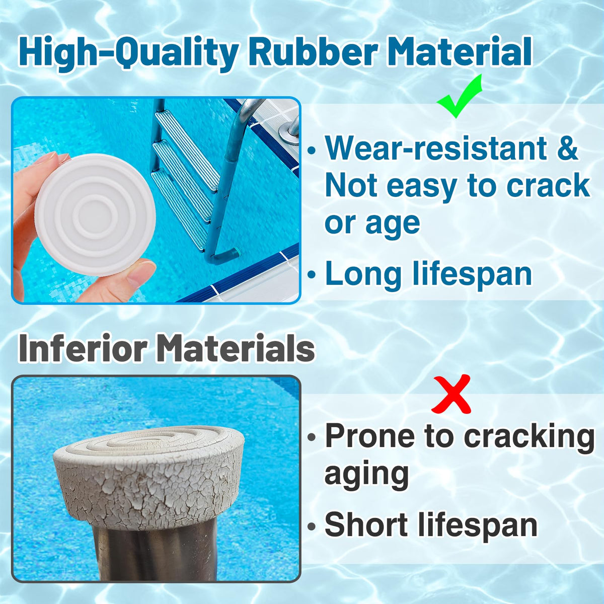 PAMASE ladder bumper rubber white close-up shows durable, slip-resistant construction.