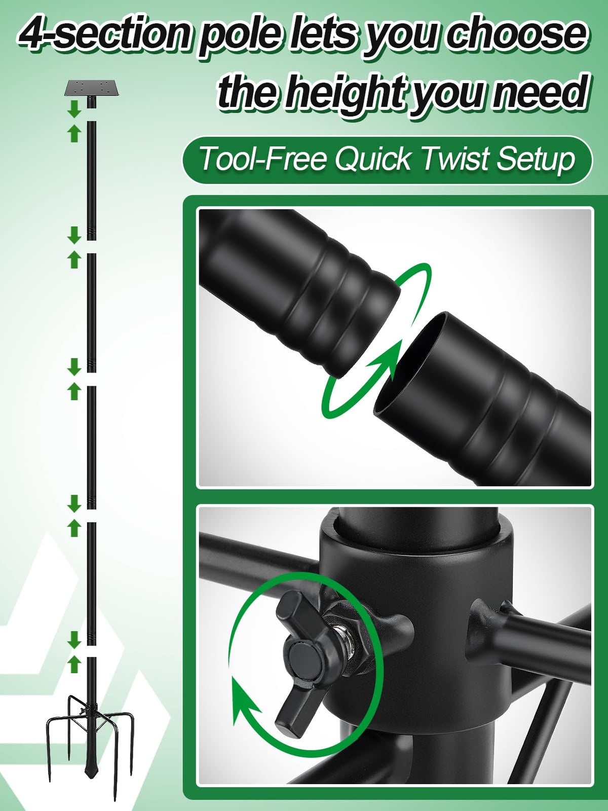 PAMASE outdoor pole ideal for gardens, yards, and patios
