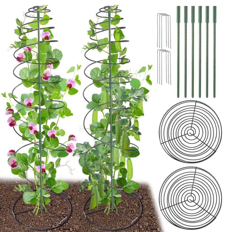 PAMASE pea trellis packaged for easy setup and storage
