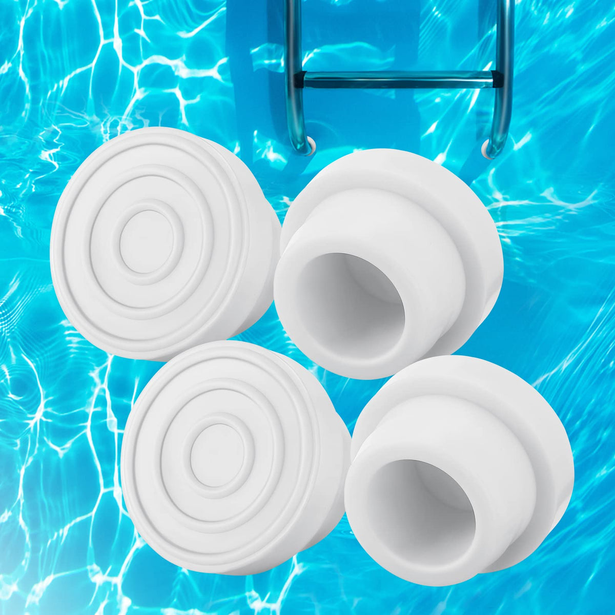 PAMASE pool ladder bumpers 4-pack inside plug caps protect the liner during entry and exit.