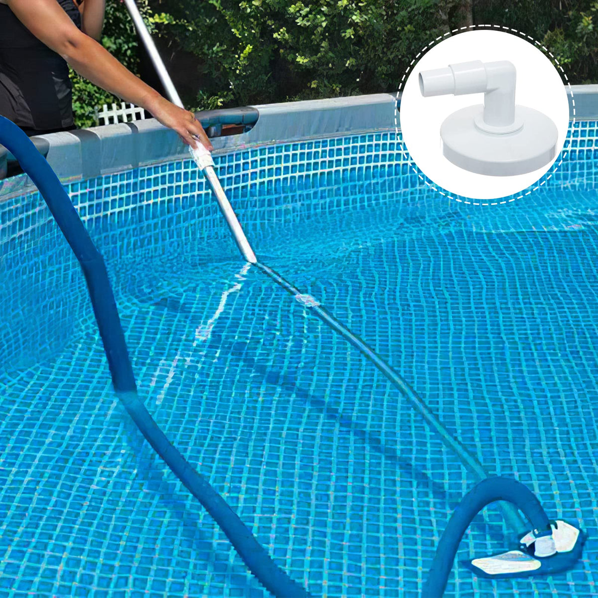 PAMASE vacuum plate elbow connection demonstrating hose elbow compatibility.