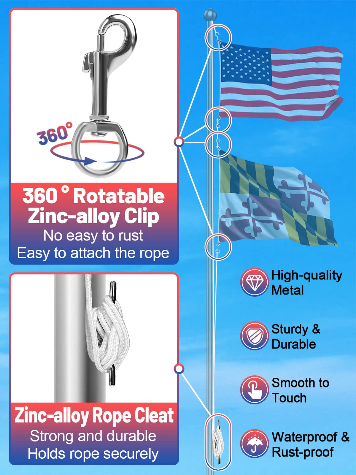 PAMASE rope end heat-sealed to prevent fraying outdoors