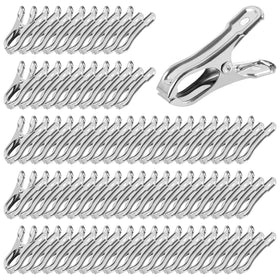 PAMASE stainless garden clip open shows strong grip for greenhouse hoops and netting.