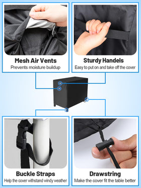 PAMASE buckle straps and drawstring secure cover in wind