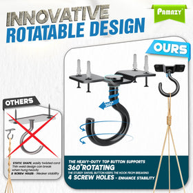 PAMAZY 360-degree rotation hanging hook enables flexible angle adjustment.