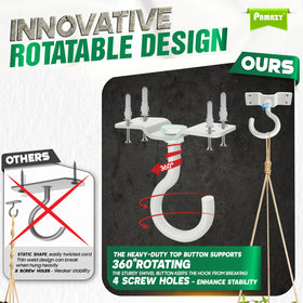 PAMAZY 360-degree rotation hook enables versatile hanging from any angle.