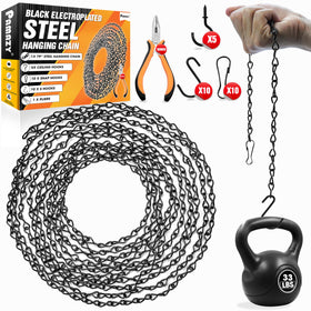 PAMAZY 79-inch black electroplated hanging chain — durable finish for versatile indoor or outdoor use.