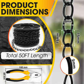 PAMAZY adjustable 50 ft length fits various installations.