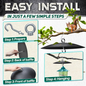 PAMAZY easy-install hanging baffle simplifies setup above existing feeders.