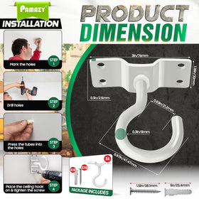 PAMAZY easy-install ceiling hook with expansion screws for quick setup.