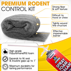 PAMAZY Rodent Barrier Kit packaging highlights contents for quick home installation.
