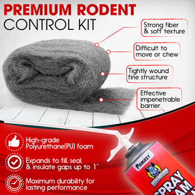 PAMAZY Rodent Barrier Kit steel wool roll 3.2x7.5 ft ready to cut.