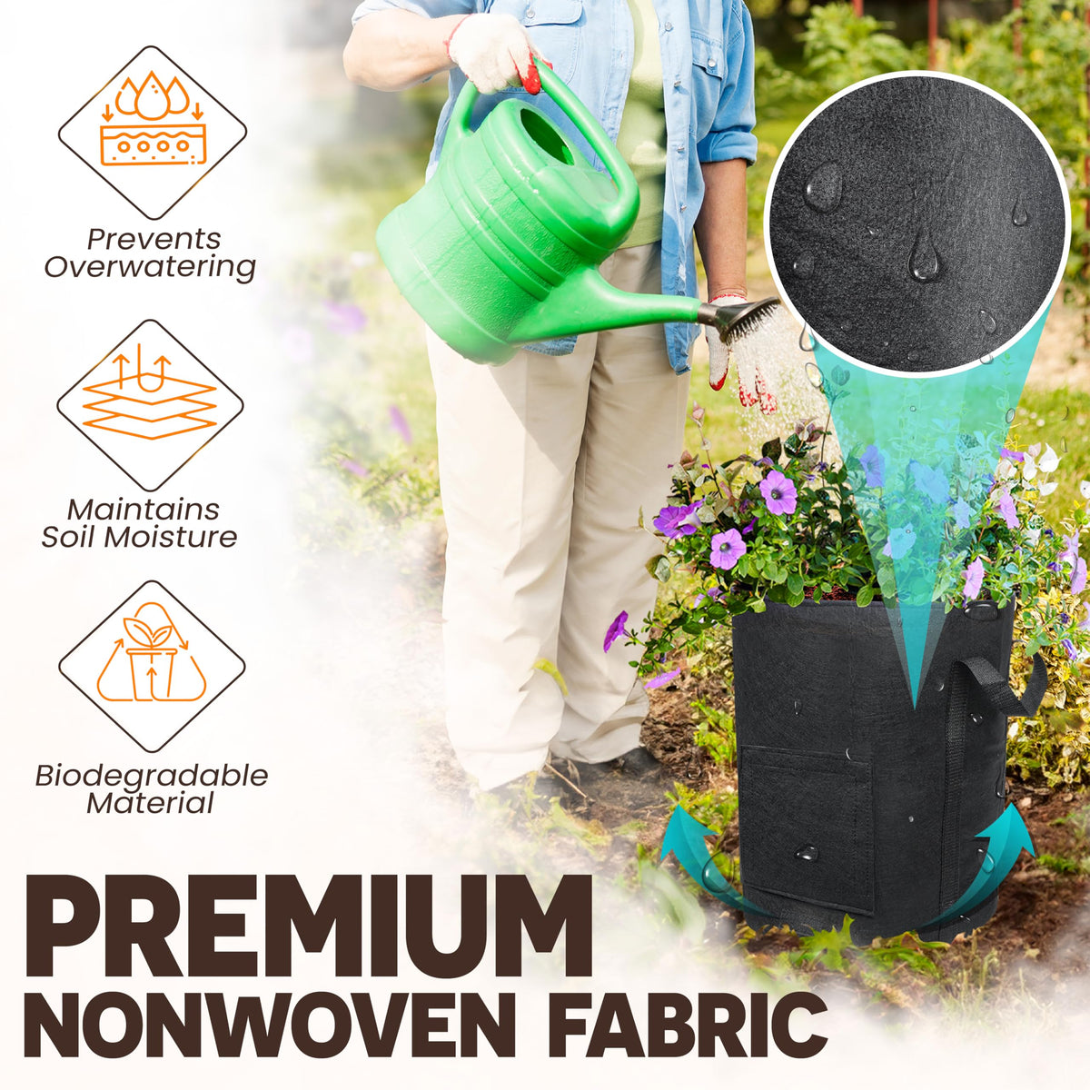Pamazy sturdy dual handles support easy transport when bags are full