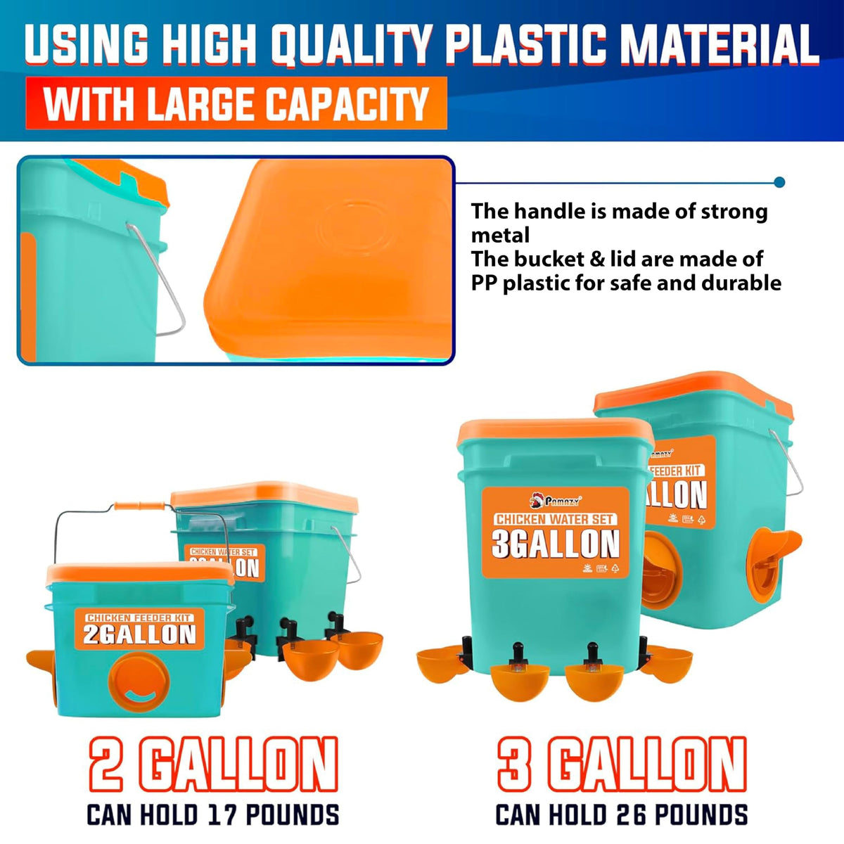 Pamazy water cups large capacity close-up showing reduced refills and leak control